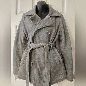 J2 Double Breasted Belted Gray Coat XL